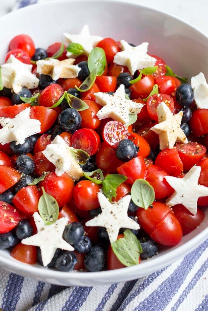 Blueberry Cherry Tomato Caprese Salad
