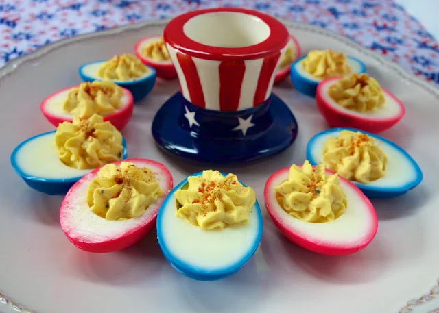 Patriotic Deviled Eggs