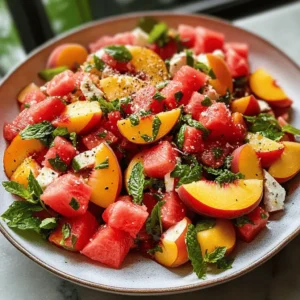 Watermelon Peach Salad