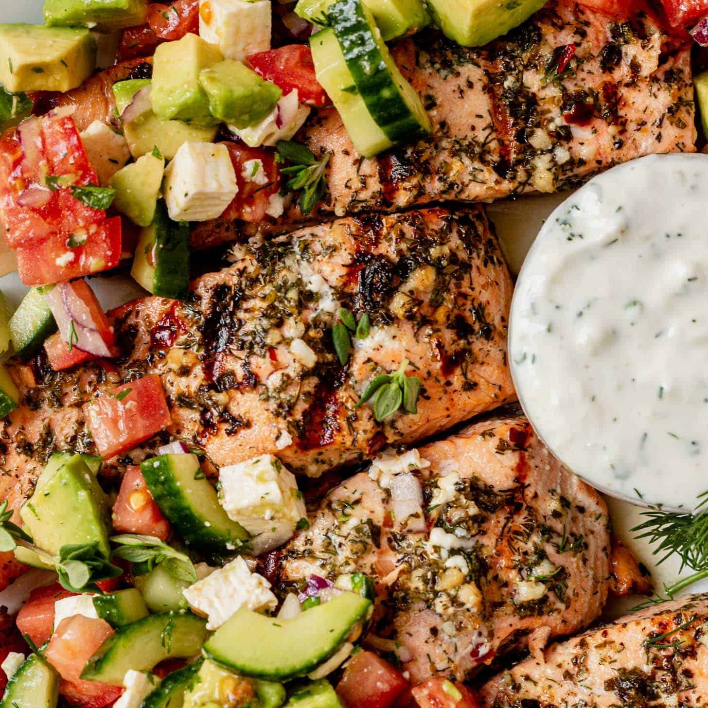 Grilled Greek Salmon